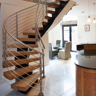 厂家定制别墅弧形楼梯  大型会所楼梯   工程楼梯  楼梯配件扶手