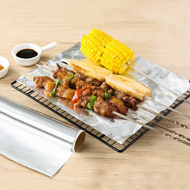 双面家用烤箱烤肉锡纸日本用吸油纸烧烤图片色加厚一次性铝箔锡纸