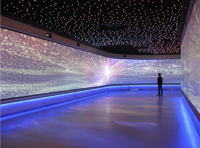 弧形幕/金属硬幕/投影仪幕布电动/舞台幕布/画框幕/球幕