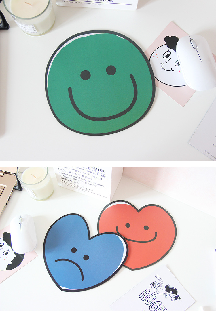 ins韩国可爱表情爱心鼠标垫小号笔记本电脑办公卡通学生创意