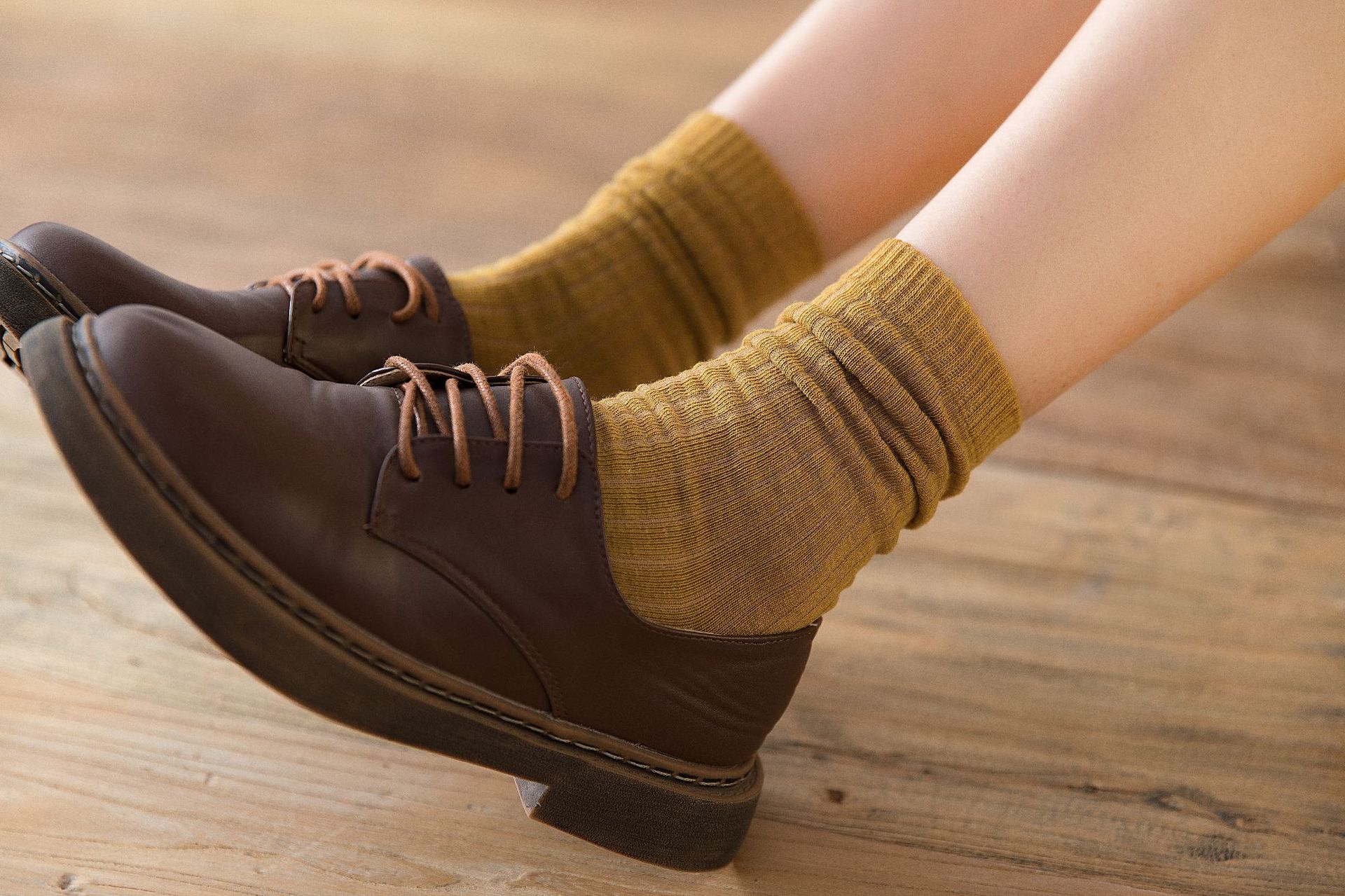 秋季新款 日系竖条堆堆袜 纯色中筒女袜时尚女士袜子 女 厂家批发