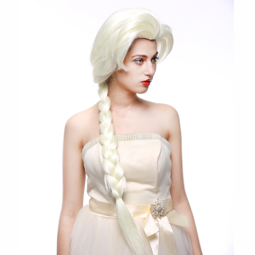 冰雪奇缘2cos艾莎公主elsa假发 动漫cosplay白色假发冰雪奇缘假发