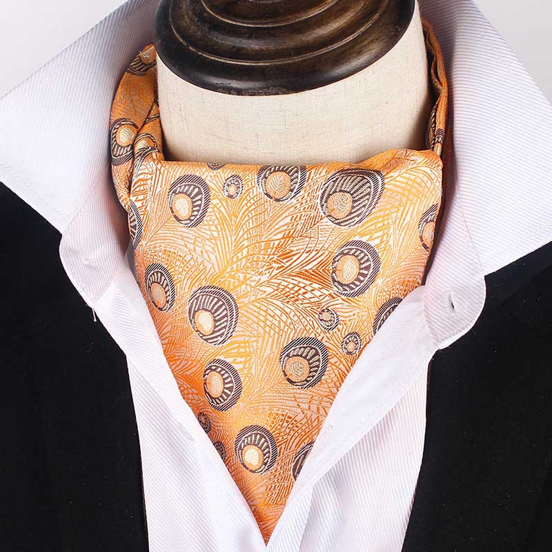欧美时尚复古领巾男士复古小腰果花佩斯利花纹提花正装西装领口巾