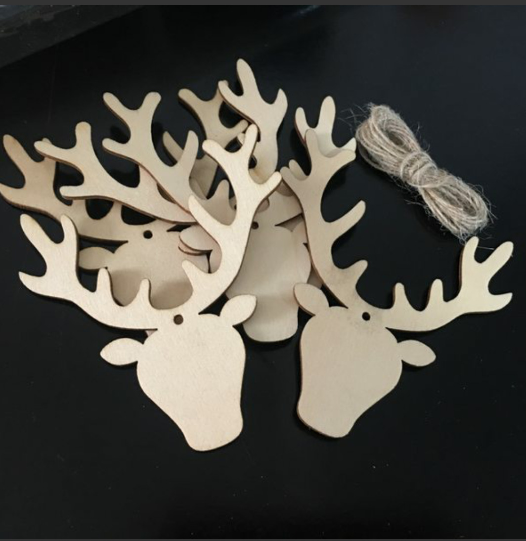 激光雕刻木片装饰挂件木制工艺品圣诞家居装饰圣诞树装饰小挂件