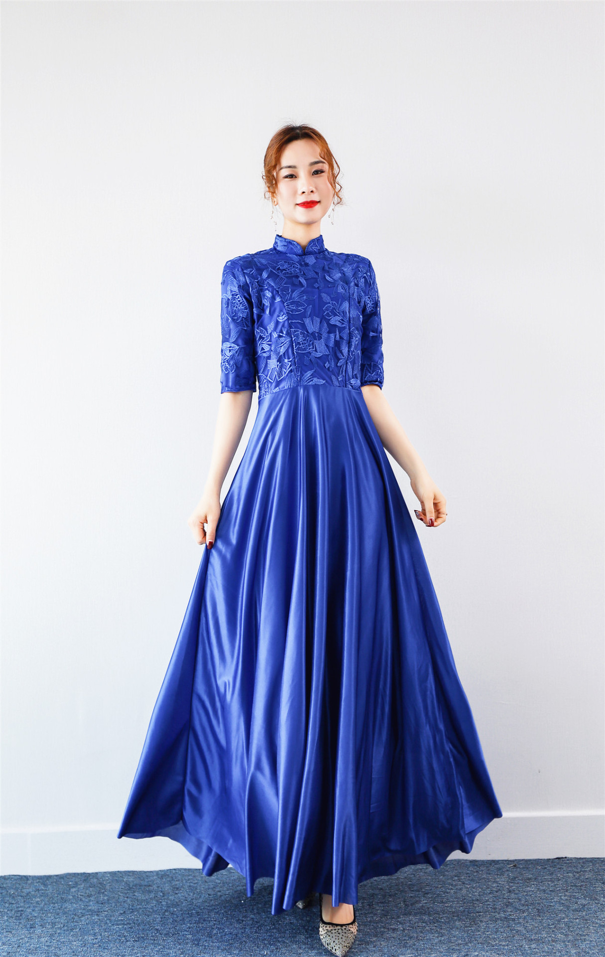 大合唱演出服女长裙夏秋日舞台合唱团指挥诗朗诵服装长款礼服学生