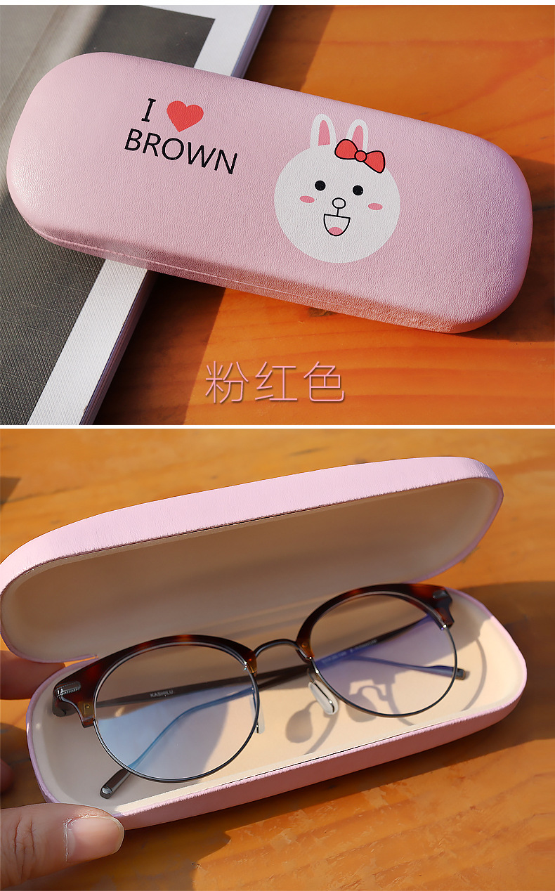 卡通彩绘儿童眼镜盒定制铁质可爱网红抗压近视太阳眼睛盒可印logo