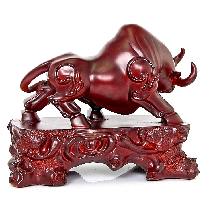 拼搏进取创意华尔街牛办公室书房家居酒柜装饰桌面树脂工艺品摆件