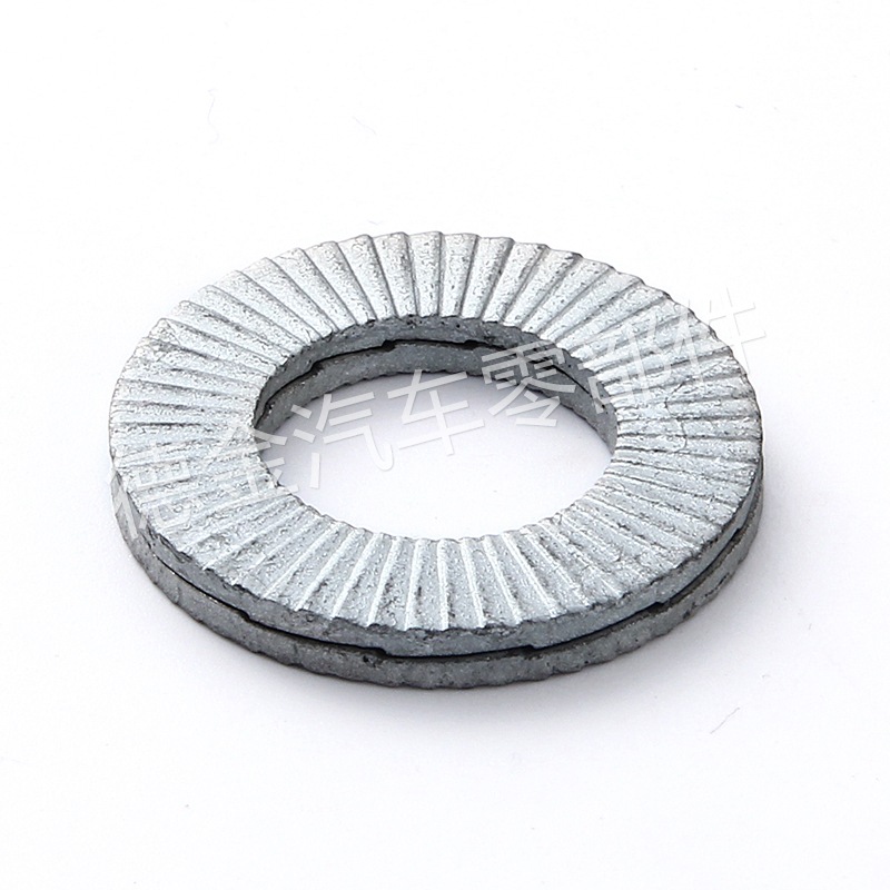 双蝶自锁垫圈 双层防松垫圈 防震垫片 锌铝涂层双面带齿防滑平垫