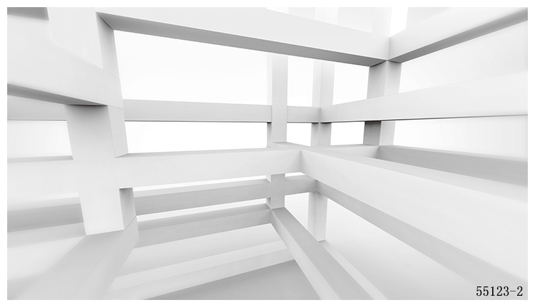 创意几何方块客厅沙发电视背景壁画 3d立体延伸空间餐厅墙布墙纸