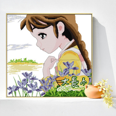 新款印花十字绣大长今客厅简约人物系列装饰挂画小幅刺绣一件代发
