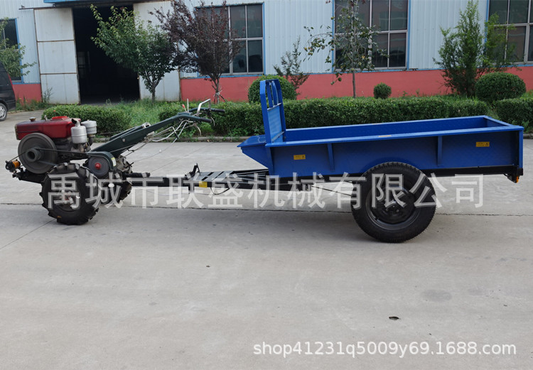手扶拖拉机带车斗拖车自卸拖车东风沭河工农两轮拖拉机带拖车斗子