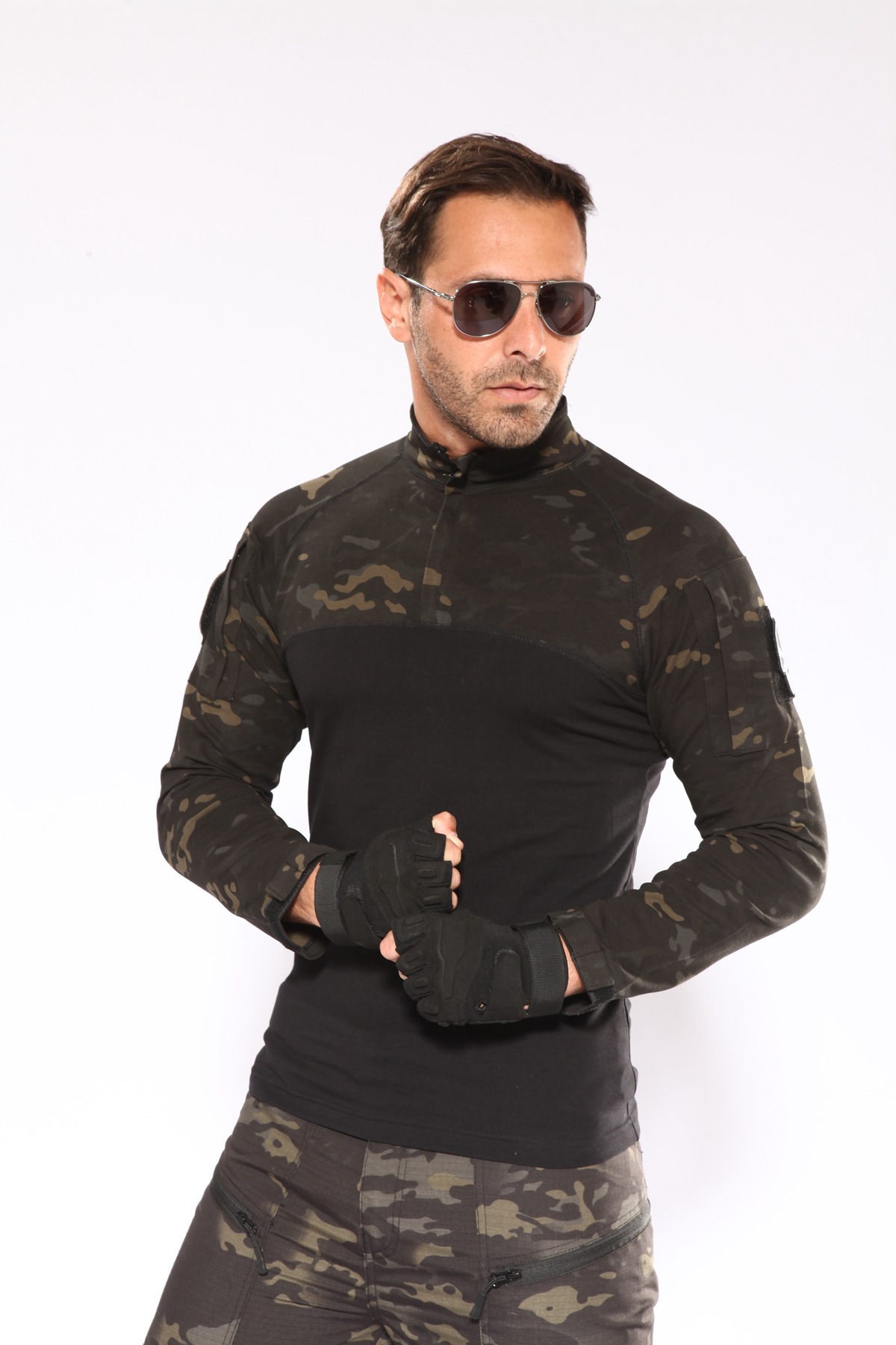 新款美军针织青蛙服长袖蛙服套装上衣迷彩野战套服训练服