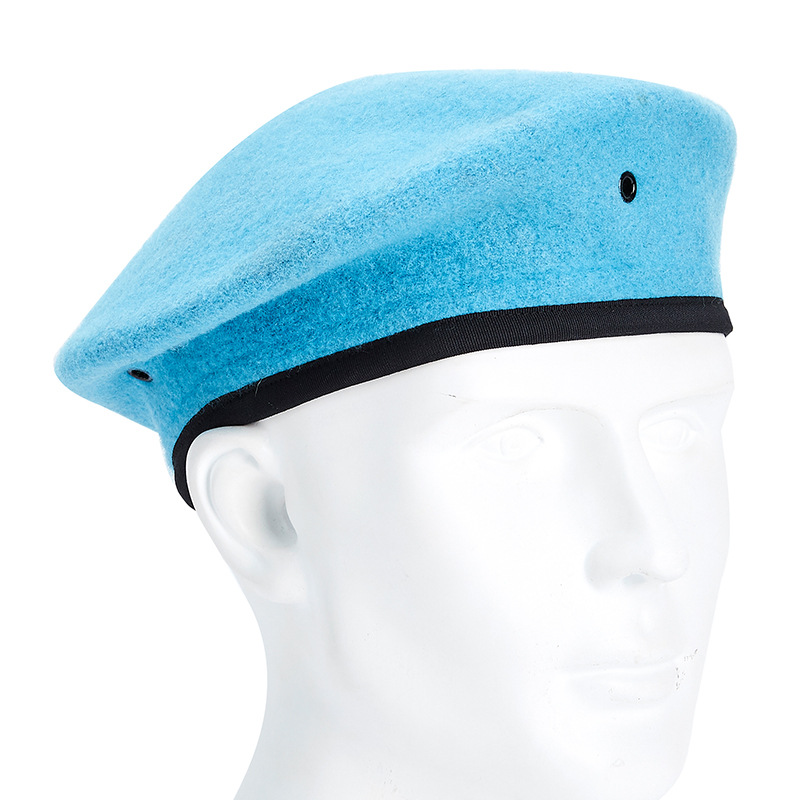 保安作训帽保安贝雷帽羊毛特战特训帽儿童表演贝雷帽子