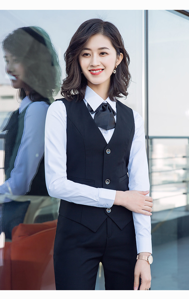 男女同款职业装2019新款银行工作服面试正装女商务黑色西装套装女