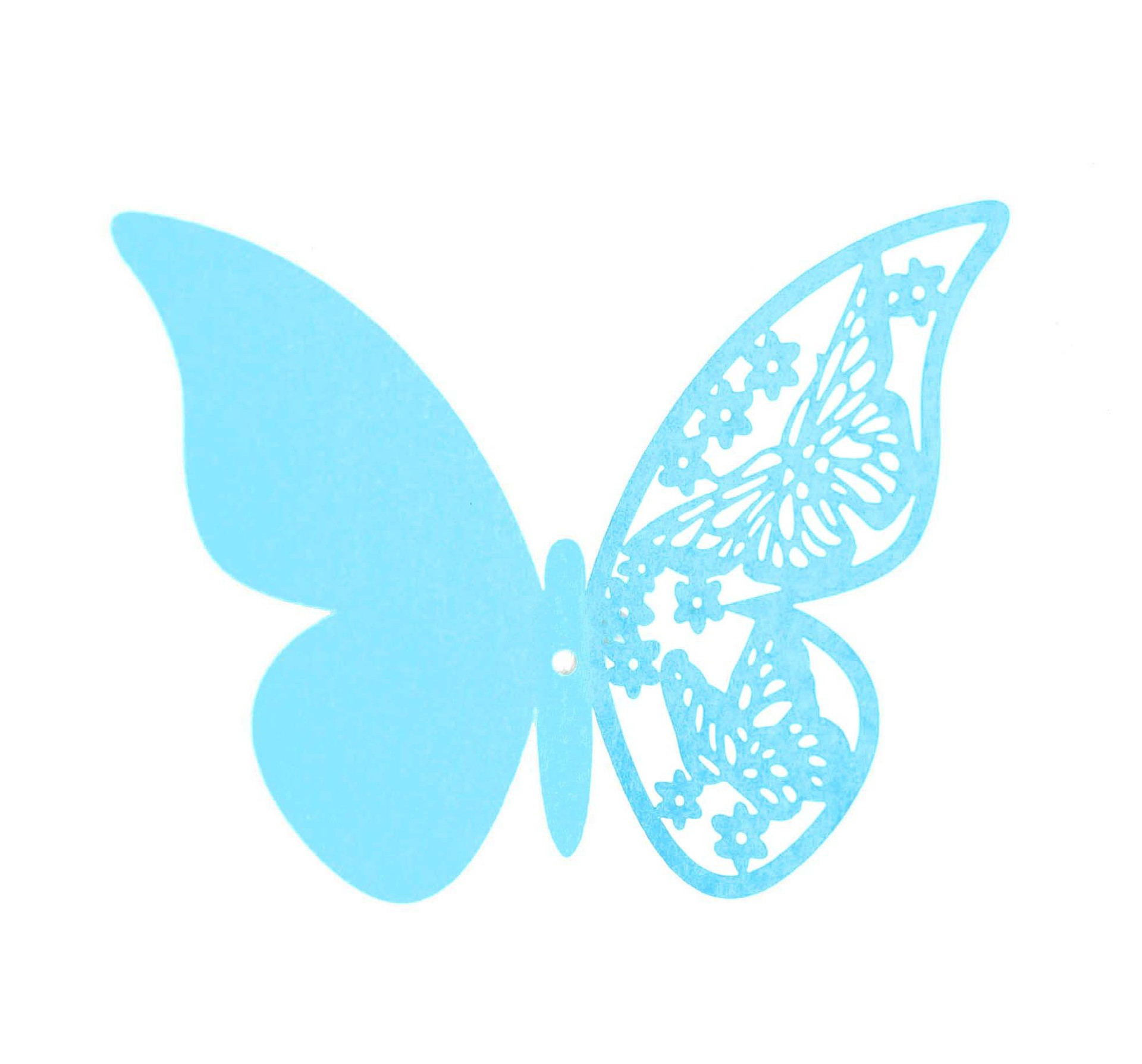 墙贴立体3d蝴蝶席位卡 珠光白色卡片 蛋糕插旗装饰 深圳批发