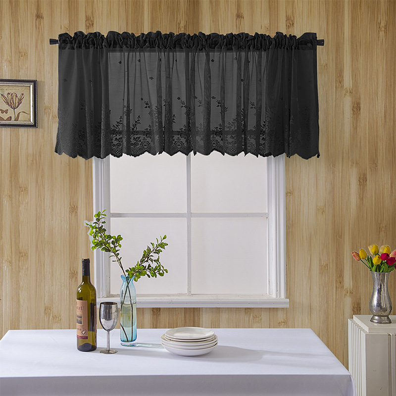 Kitchen Coffee Curtain Wearing Rod Lace Short Curtain