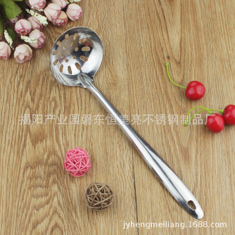 [Stainless Steel Kitchenware] Hot Pot Spoon Soup Spoon Colander Affordable Electrical Promotion Gift in Stock Direct Selling