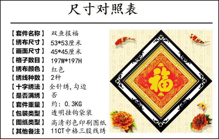 十字绣福字2019线绣新款小幅简单2018客厅餐厅五福临门新手绣挂件