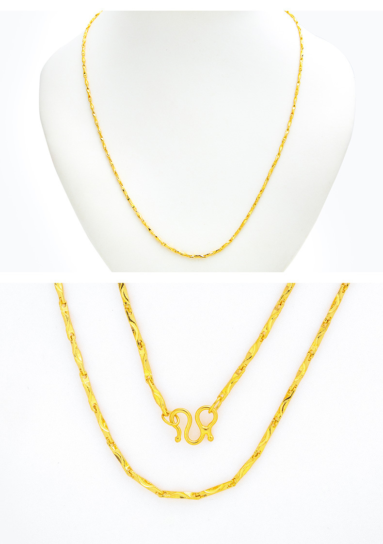 元宝项链5 8 10 13克仿金链子女士时尚简约真空镀金加粗元宝链子