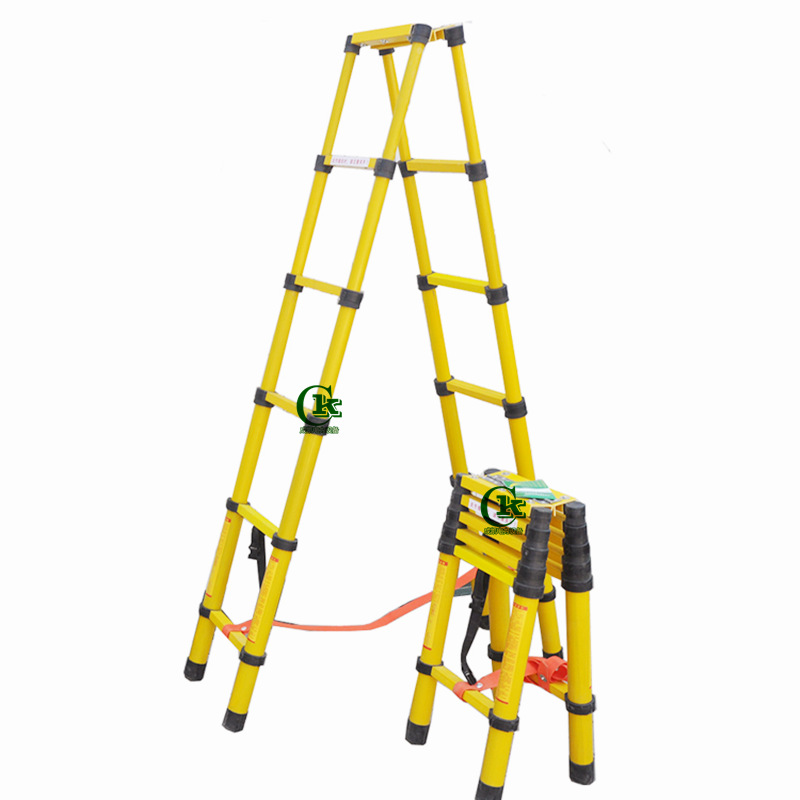 1-4米绝缘鱼竿伸缩合梯 玻璃钢环氧树脂绝缘伸缩梯 便携式竹节梯