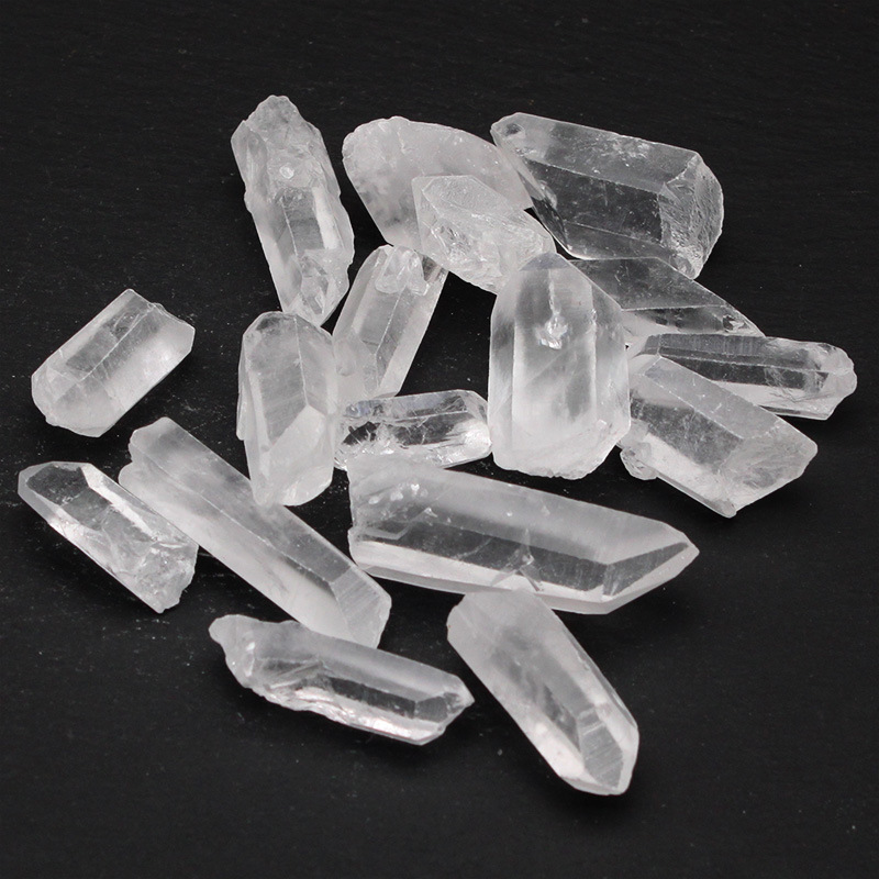 天然水晶石单晶体原石白水晶六棱柱晶簇断牙精油扩香石鱼缸石标本