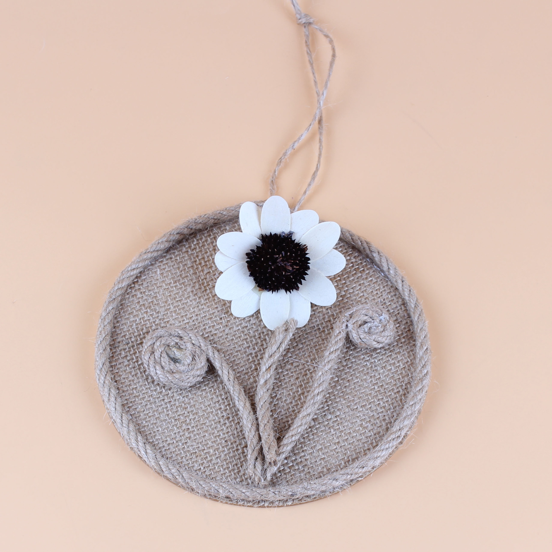 幼儿园场地布置创意麻布盘diy环创手工作品材料底盘墙面装饰吊饰