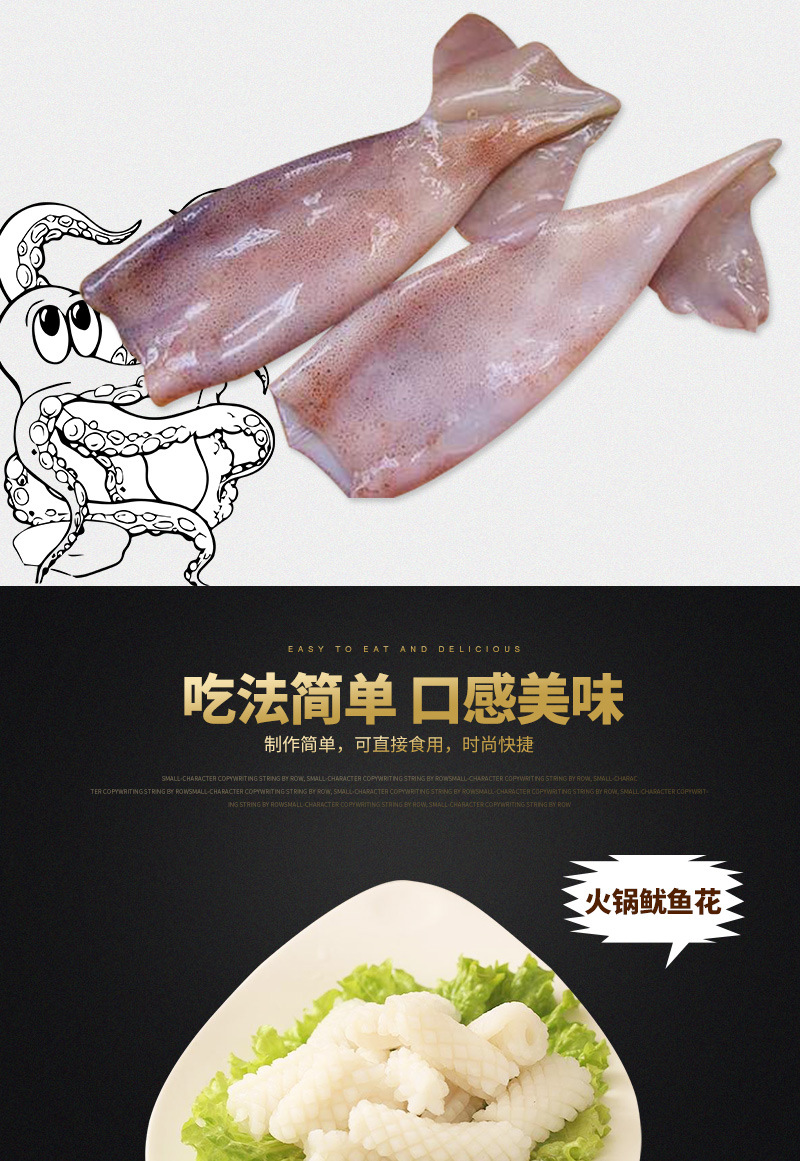 冷冻海鲜小鱿鱼 深海水产鲜活满籽笔管鱼/海兔 厂家现货批发