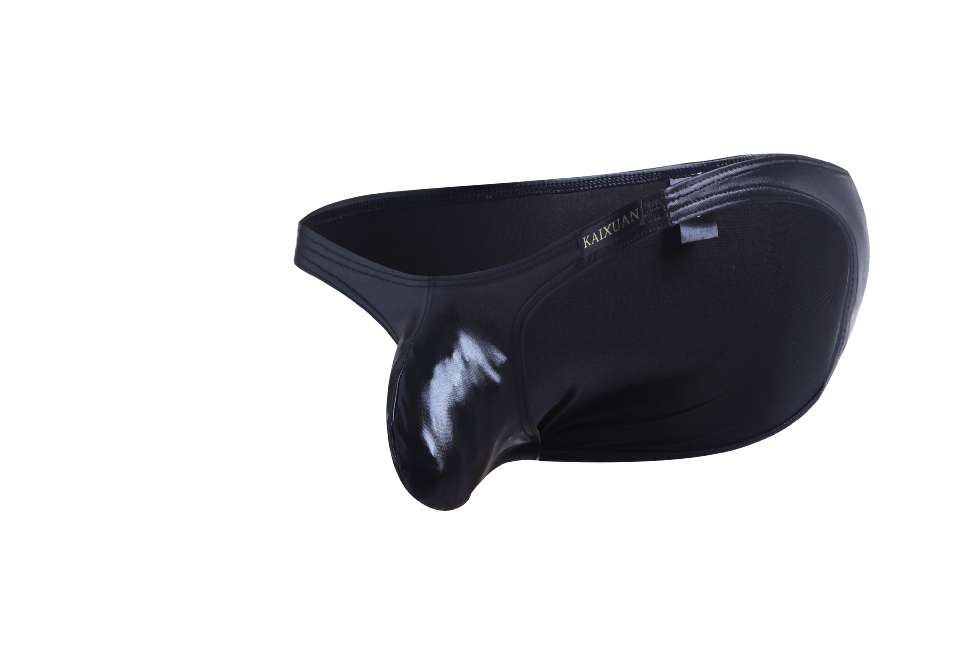 皮内裤 欧美男士内裤仿皮情趣内裤性感低腰u凸囊袋情趣男士三角裤