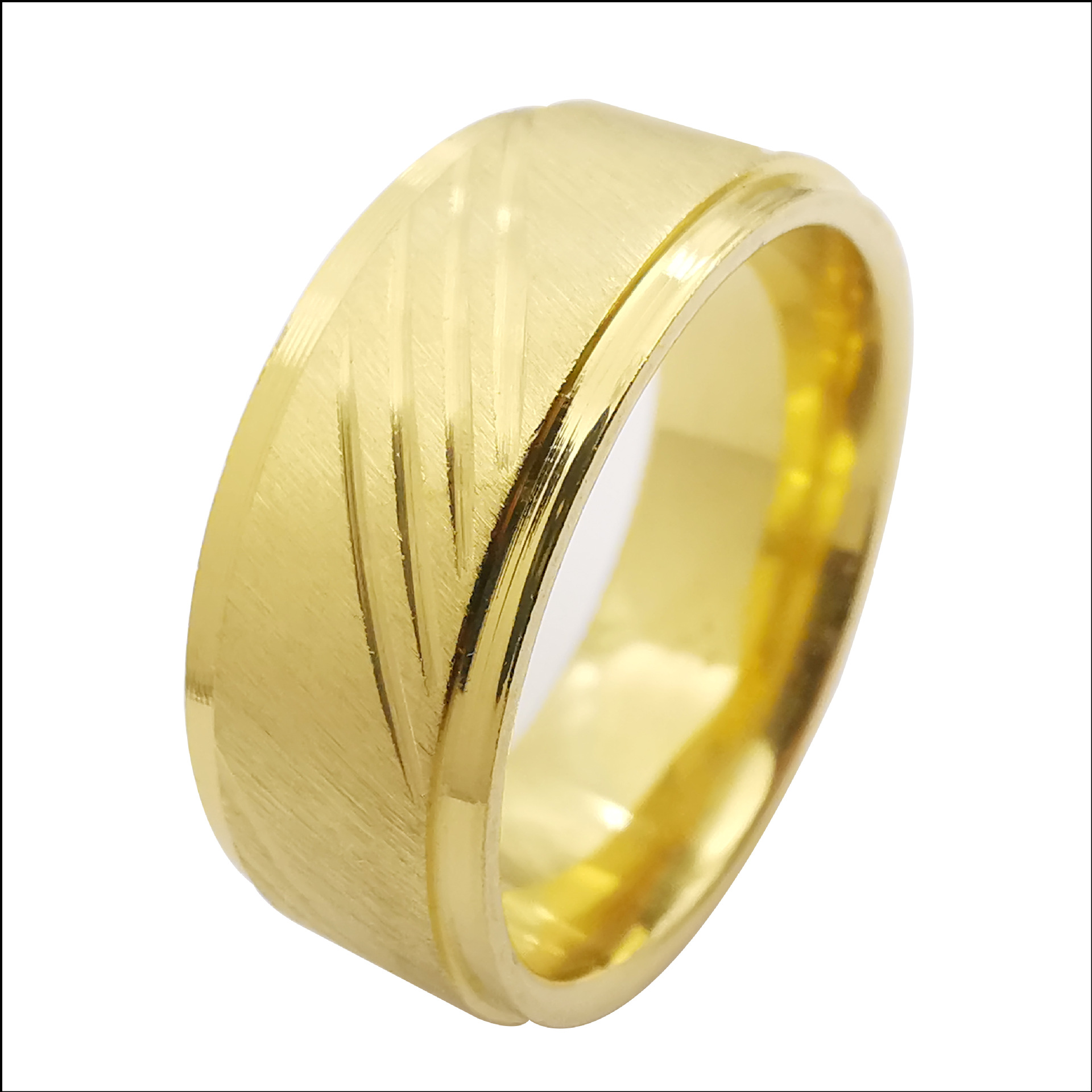 速卖通热卖镀真金不锈钢戒指男女高档钛钢指环stainlesssteelring