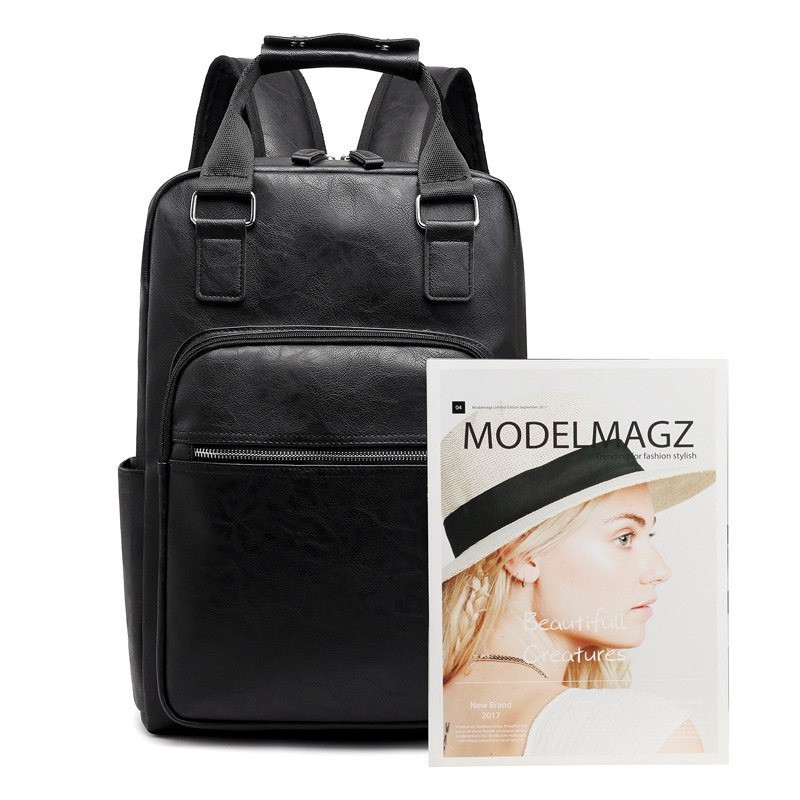 New Men's Backpack Casual Backpack Men's Fashion Computer Bag Leather Bag Large Capacity Business Travel Handbag