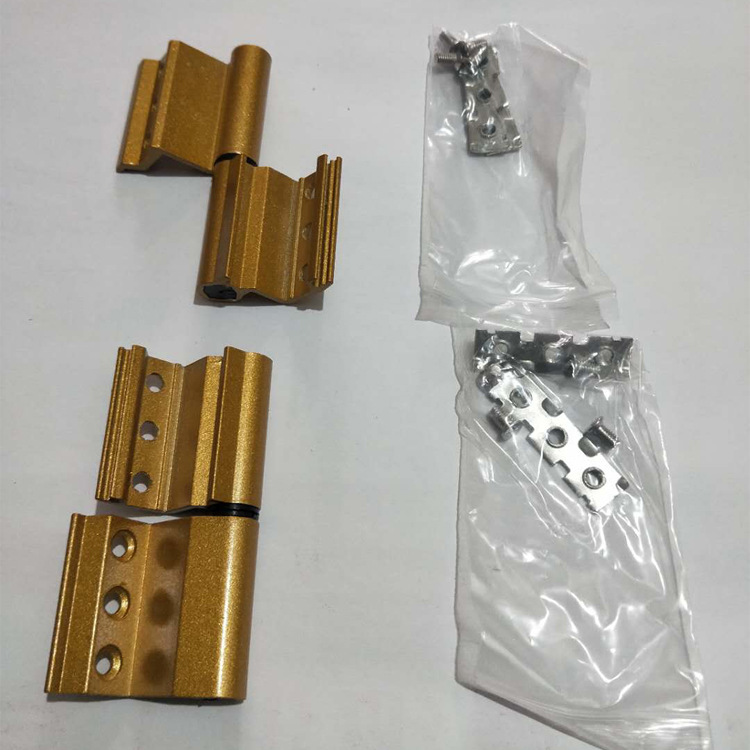 金刚网纱窗配件 金刚网纱门合页 金色两翼合页 断桥配件