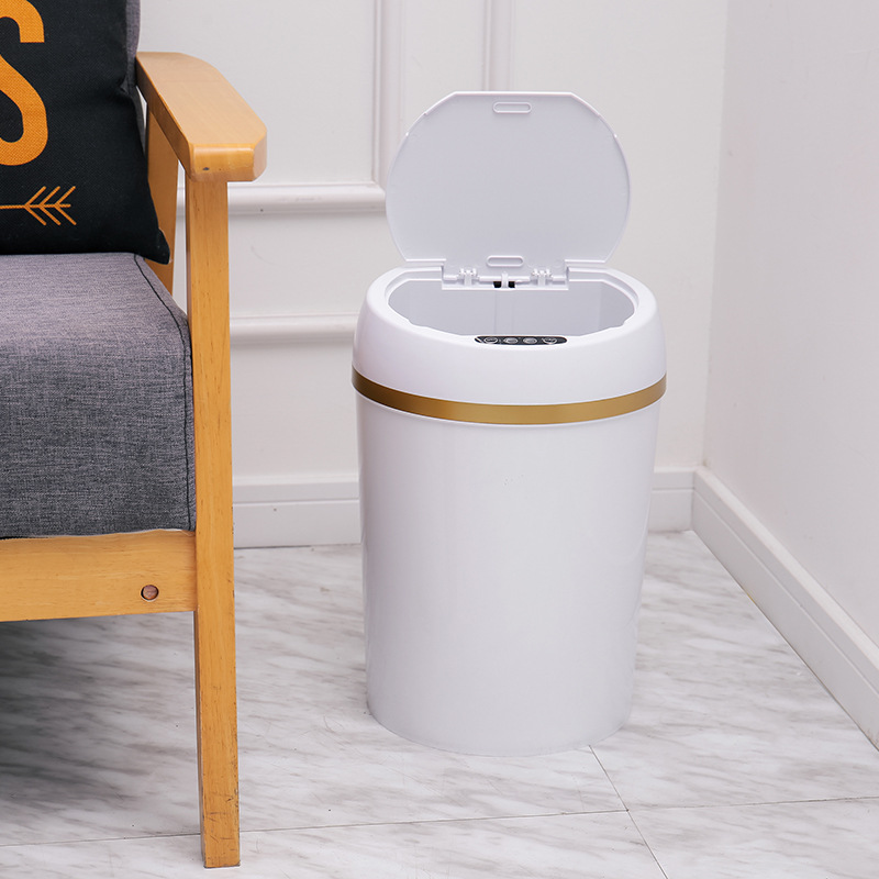 新款感应智能垃圾桶自动翻盖垃圾桶塑料垃圾桶智能家居垃圾桶