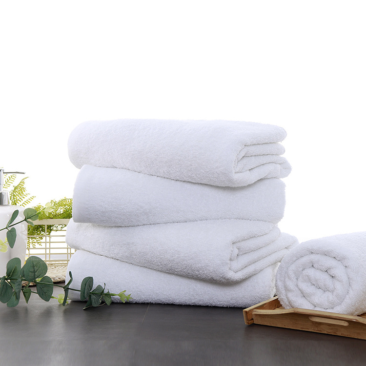 Factory Wholesale Hotel Hotel White Bath Towel 400G 70*140 Cotton Bath Towel Bathrobe Car Cleaning Cloth Can Be Printed Logo