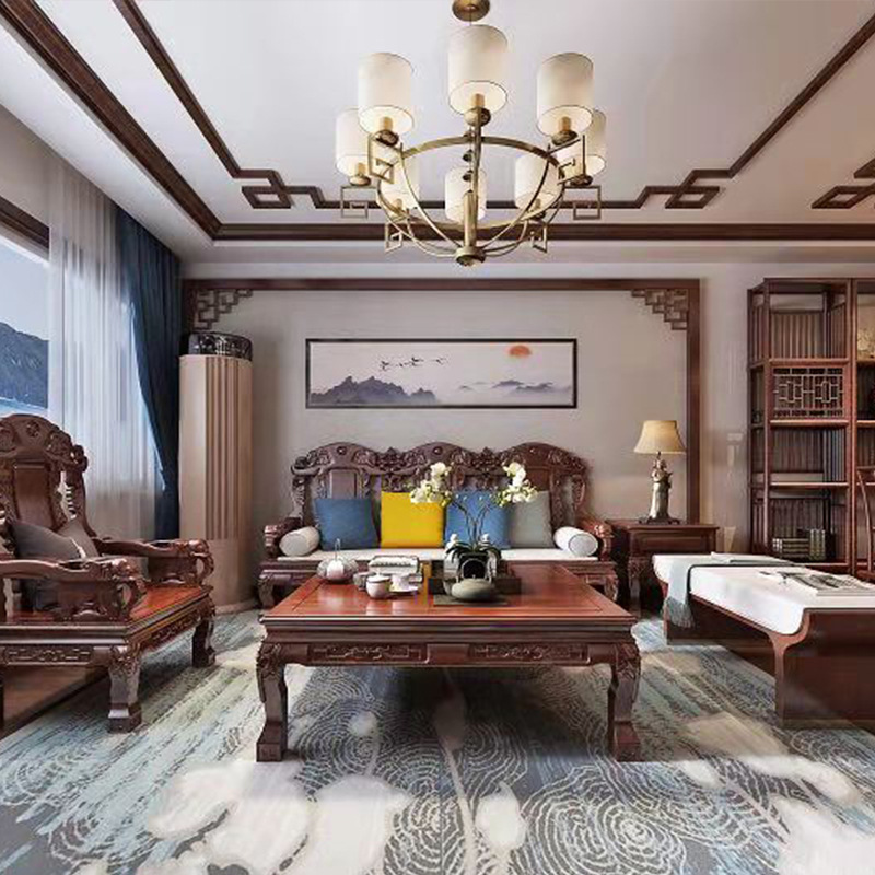 东阳新中式吊顶角花装饰线条实木镂空花格客厅天花吊顶角线对角边