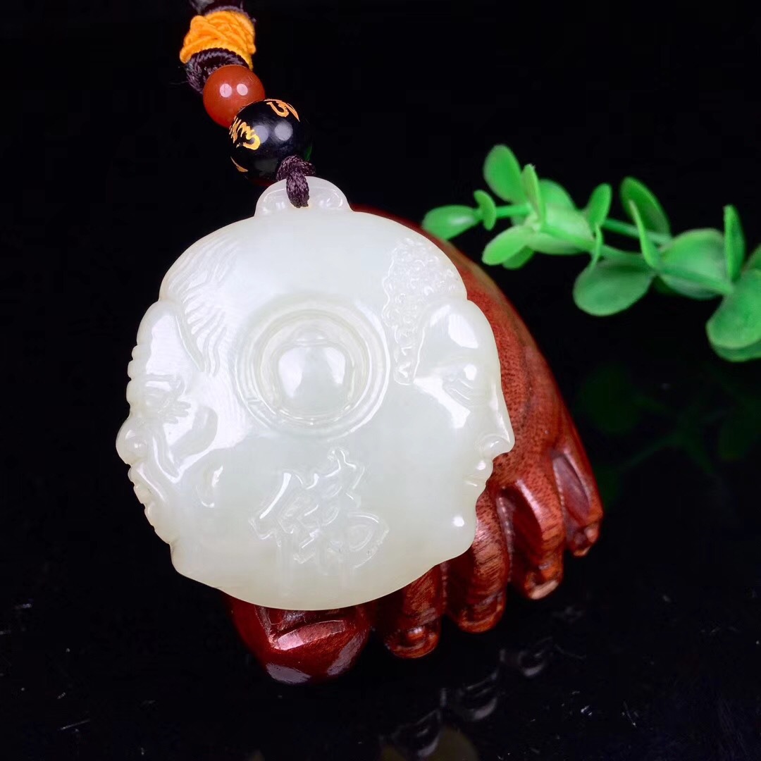 天然新疆和田玉一念成佛吊坠寓意佛魔男女款玉佛玉挂件送证书