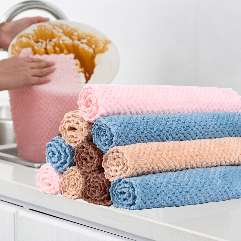 加厚厨房抹布洗碗巾家务清洁巾吸水擦碗布不粘油百洁布擦手巾定制