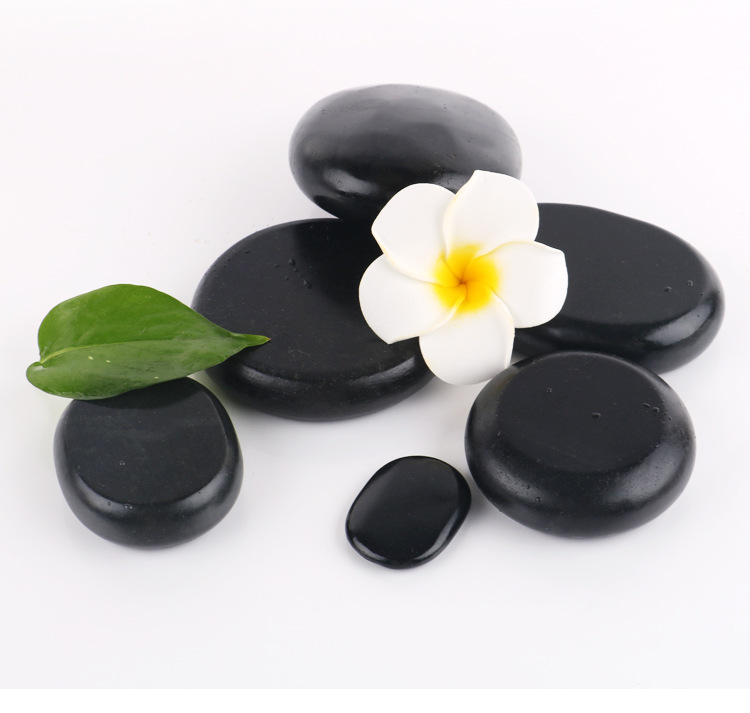 美容spa养生推拿能量石天然火山热石背部精油按摩热敷石头