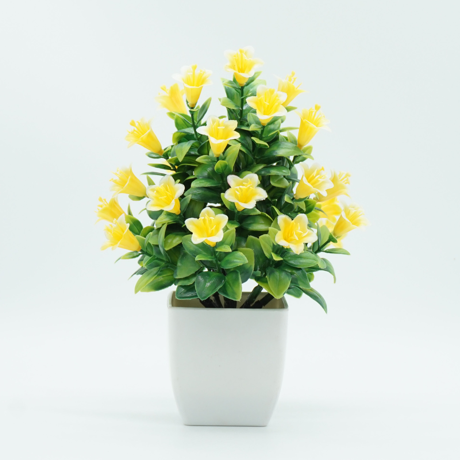 厂家直销新款假花盆栽 人造花摆件桌面仿真植物 家居装饰塑料盆景