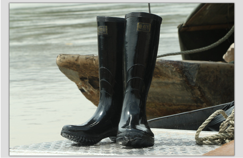 3539 长筒雨靴天然橡胶防滑耐磨 劳保工矿靴厂家直销大码男士水靴