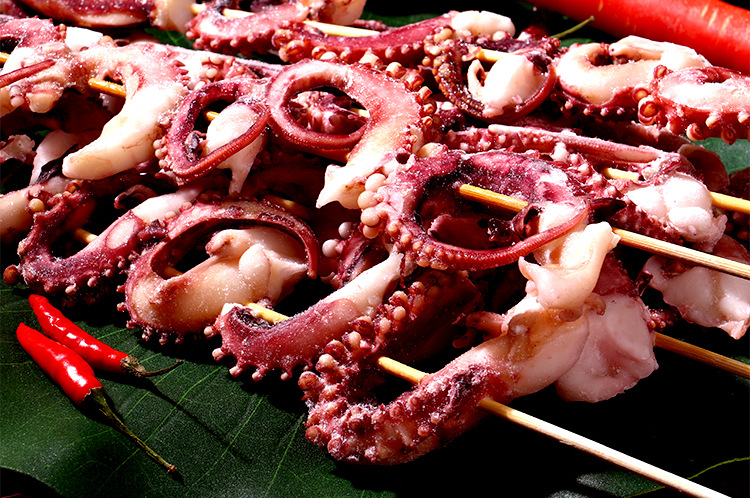 【网红爆款】铁板烧烤夜市食材现货凤舞章鱼串鱿鱼须冷冻水产批发