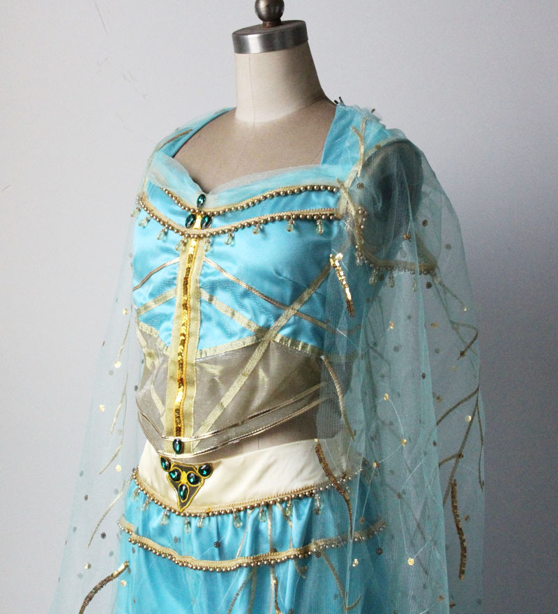 2019真人版阿拉丁cosplay服装 电影茉莉公主现货包邮