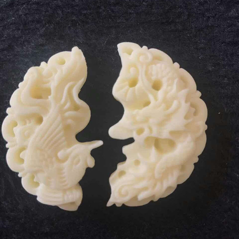 象牙果粉压龙凤吉祥吊坠情侣项链情人节礼物创意男女款挂件车挂