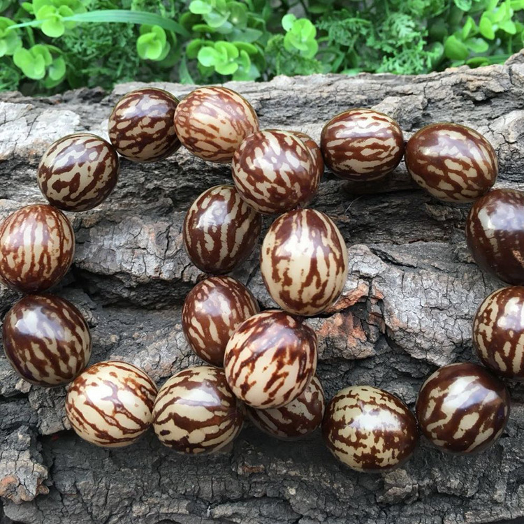 包邮超大花菩提根佛珠手串莲花菩提子手链天然风化彩色菩提籽手饰