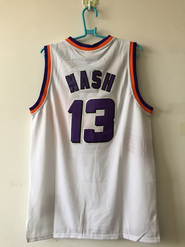 nba篮球衣外贸太阳#34 barkley #13nash 纳什复古网眼刺绣球衣紫