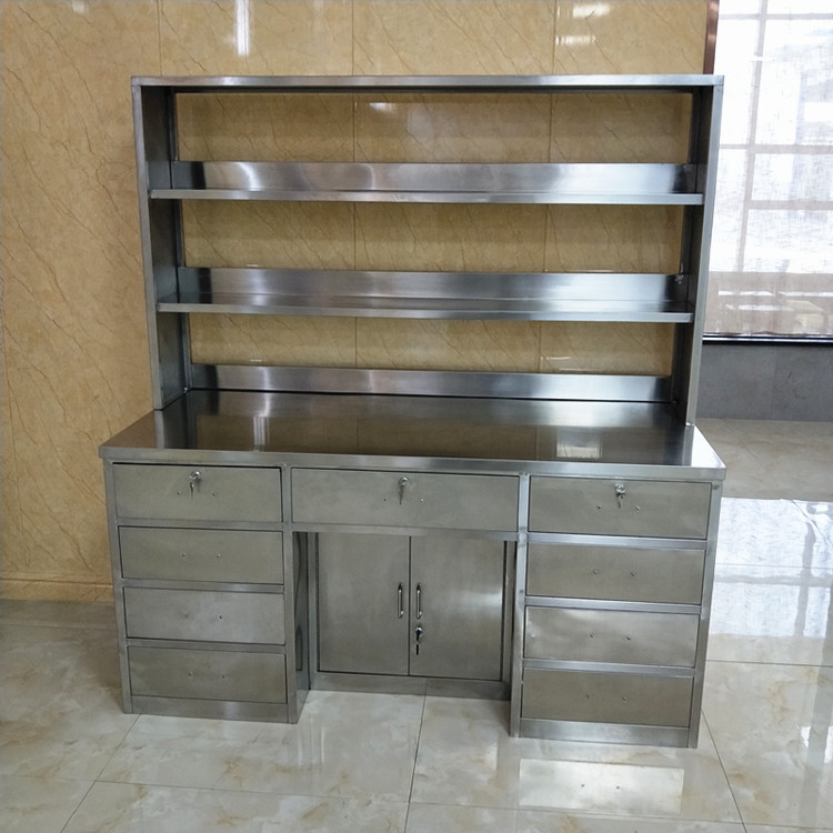 医院用不锈钢工作台护士操作台带试剂架医务室处置台药品柜-阿里巴巴