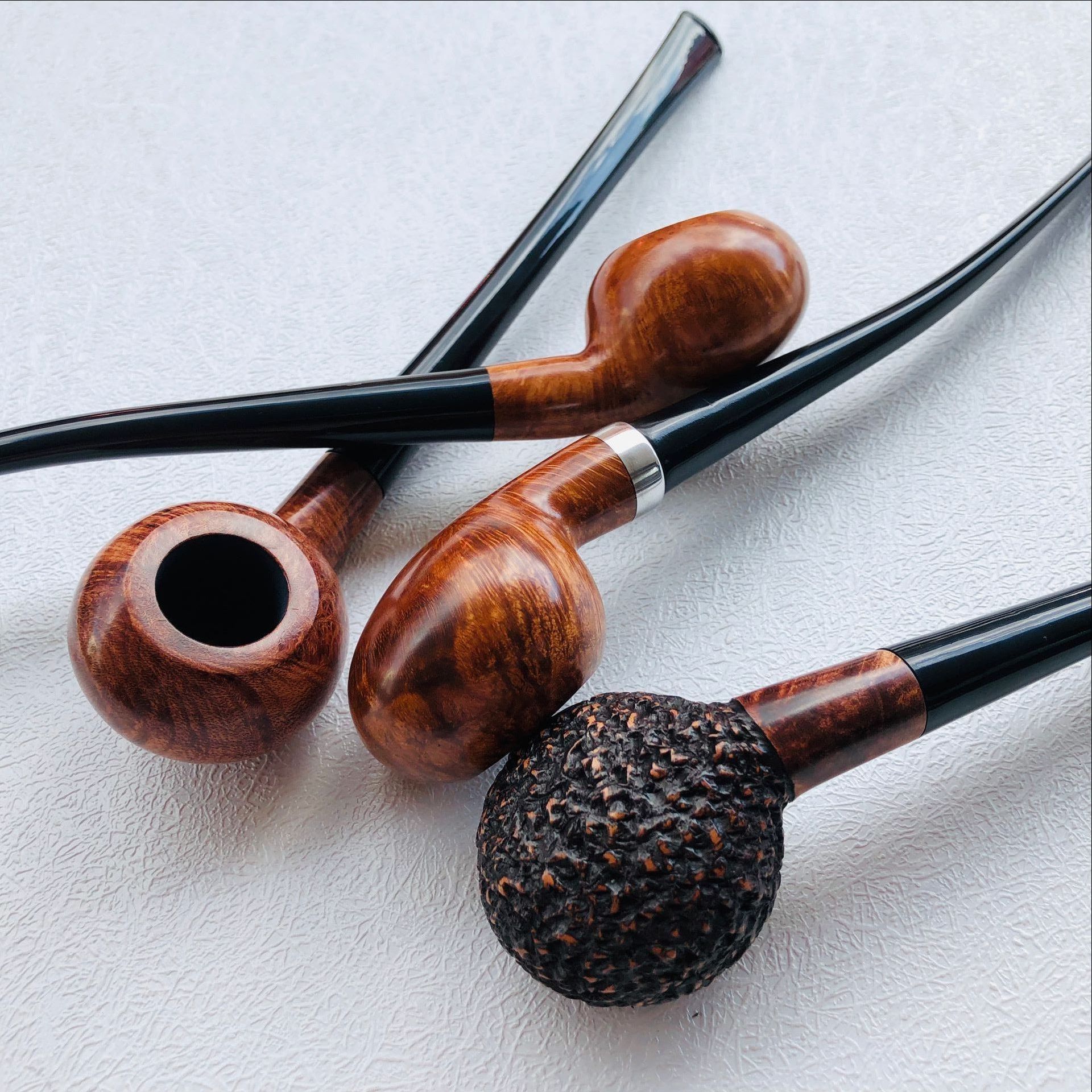 三森批发 石楠木烟斗 烟丝实木斗9613#加长阅读斗