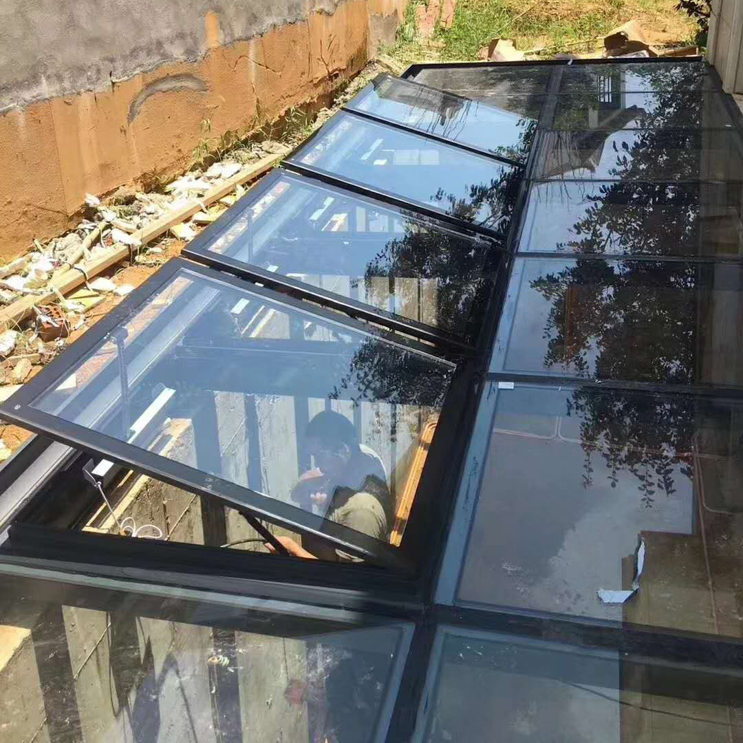 铝合金排烟天窗消防地下采光排烟天窗手动电动屋顶推拉排烟天窗