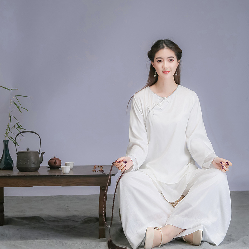 2021春夏新款禅服女套装 打坐居士服禅意中国风唐装汉服女套装