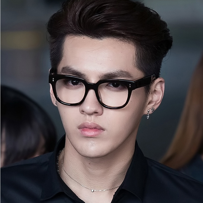 2019吴亦凡 雪梨凡同款平光镜v牌黑框复古眼镜框网红男女潮防蓝光