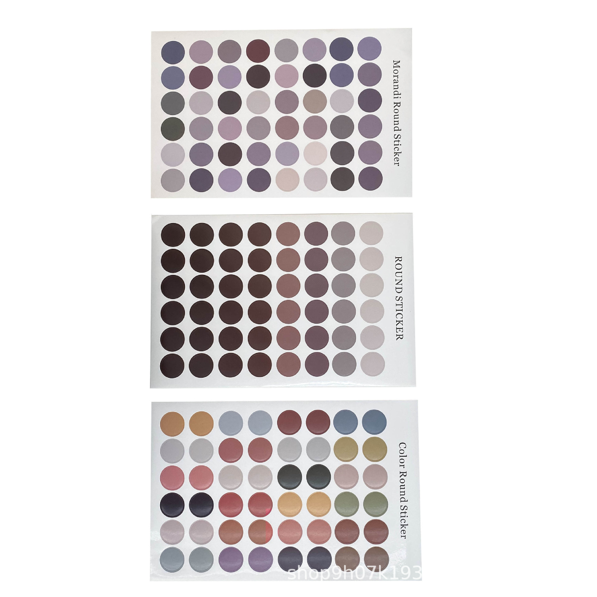 ins风圆点贴莫兰迪彩色大地色封口贴 小墙贴手帐周边照片卡片贴纸